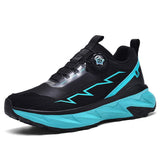 Men's Blank White Black Athletic Running Shoes with Closure System for Comfortable Sports Performance