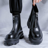 Classic Italian Design Hot Selling Comfortable Zip Closure Height Increasing Men Microfiber Leather Ankle Boots