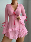 New European and American Style Sexy Lingerie Women's Sexy Lace Mesh Polka Dot Nightgowns, Pajamas Sets