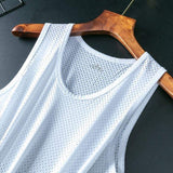 Men Mesh Quick Dry Sleeveless Tank Top Breathable Lightweight Basketball Training Gym Workout Vest