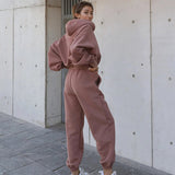 Fitness Apparel High Quality Gym Crop Top Women Crop Hoodies No String Sweatpants Tracksuits Set - Zeprah