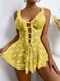 Floral Printed nightdress Lace up popular evening dresses modern sleepwear - Zeprah