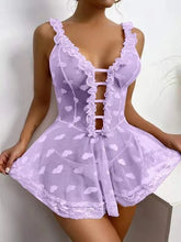 Floral Printed nightdress Lace up popular evening dresses modern sleepwear - Zeprah