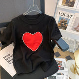 French Hollow Thin Bubble Short - sleeved Knitted Top Women's Summer New Shoulder Ice Silk Knitted Women's T-shirts - Zeprah