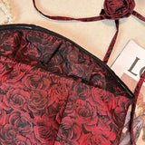 French Sexy Socialite Style Retro Rose Pattern Strapless Women's Summer New Pure Desire Top - Zeprah