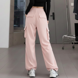 Chic & Flowy High-Waist Cargo Parachute Pants