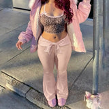 Girls 2 Piece Set Sweet Bow Trim Casual High Stretch V Neck Long Sleeve Top and Skinny Knitting Soft Pants - Zeprah