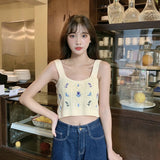 Going Out Knitted Spaghetti Strap Women's Tanks Camis Basic tank Top Cropped Top - Zeprah