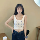Going Out Knitted Spaghetti Strap Women's Tanks Camis Basic tank Top Cropped Top - Zeprah