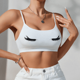 Graphic Bralette – Sleeping Eyelashes Design loungewear collection - Zeprah