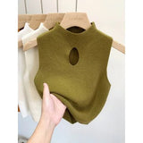 Half - turtleneck Knitted Small Camisole Knitted Tank Top Female Outside Underwear Vest Camisole - Zeprah