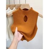 Half - turtleneck Knitted Small Camisole Knitted Tank Top Female Outside Underwear Vest Camisole - Zeprah