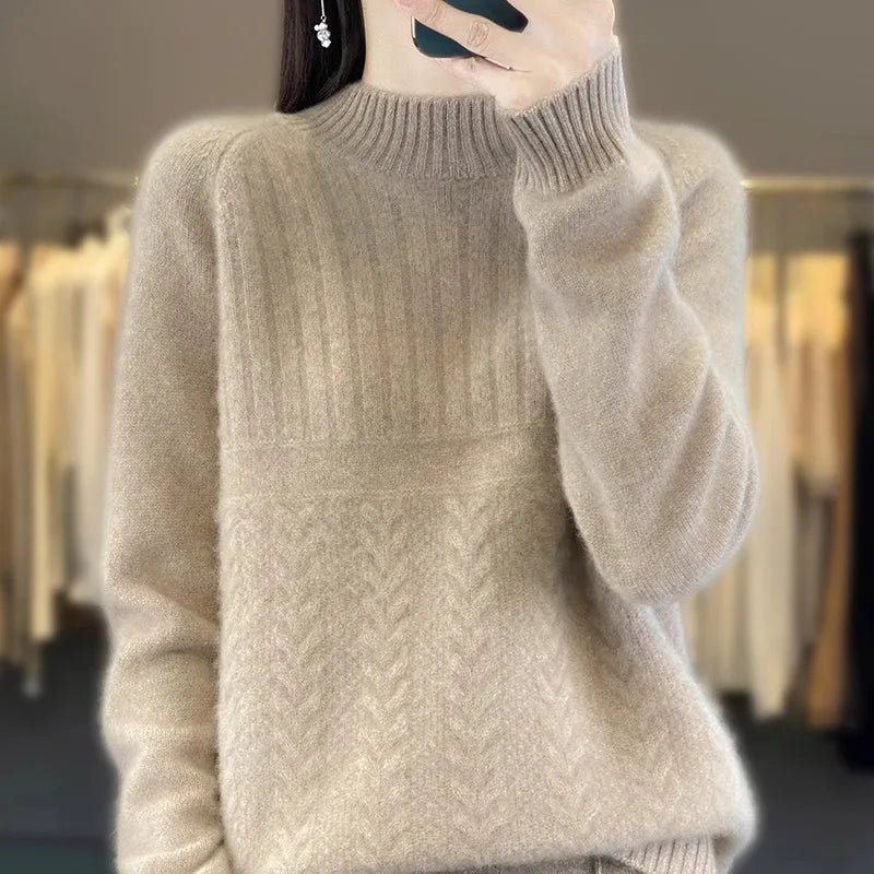 Half - Turtleneck Korean Style Women's Winter New Solid Color Anti - Pilling Sweater - Zeprah