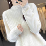 Half - Turtleneck Korean Style Women's Winter New Solid Color Anti - Pilling Sweater - Zeprah