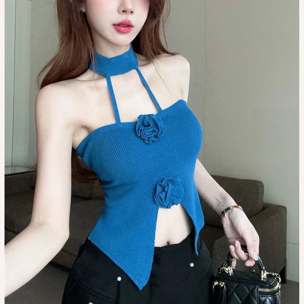 Halter Camisole Women's Outer Wear Summer Thai Sweet Spice Girl Shoulder Top - Zeprah