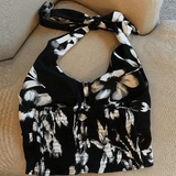 Halter Neck Top – Backless Floral Design - Zeprah