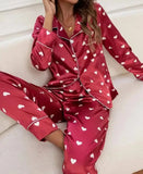Heart - Shaped European American Style Autumn Silk Ultra - thin V - Neck Full - Length Women's Long - Sleeved - Zeprah