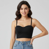Seamless Ruched Wire-Free Bandeau Bra Top