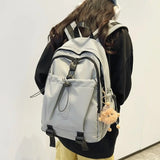 High Beauty Soft Back Zipper Hasp Closure Unisex Student Backpack Large Capacity Waterproof Fashion Letter Sports Travel Bag - Zeprah