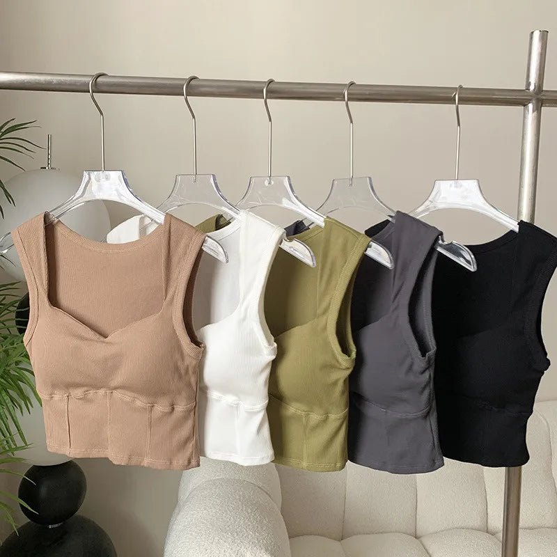 High - quality Women's Sleeveless Gym Fitness Yoga Crop Vest Quick Dry Athletic Apparel Women Gym Vest - Zeprah