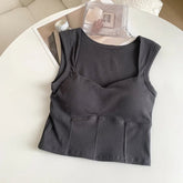 High - quality Women's Sleeveless Gym Fitness Yoga Crop Vest Quick Dry Athletic Apparel Women Gym Vest - Zeprah