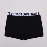 High - Rise Letter Print Boyshort Panties – 'LOVE' Waistband Cotton Boxer Shorts - Zeprah