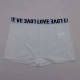 High - Rise Letter Print Boyshort Panties – 'LOVE' Waistband Cotton Boxer Shorts - Zeprah