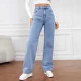 High - Rise Wide - Leg Denim Jeans – Vintage Wash - Zeprah