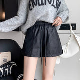 High Waist A - line Boot - pants Shorts Versatile Shorts Plus Size Leather Shorts - Zeprah