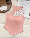 Hollowed - out Suspender Vest Female Summer Sexy Outside Wearing High Neck Camisole Sexy Crop Top Sexy Camisole - Zeprah