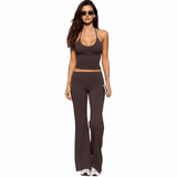 Hot Sale Women's 2 - Piece Workout Set , Yoga Outfit with Fitness Tank Top & Flare Pants , Custom Sportswear Suit OEM (Quick Dry, Summer) - Zeprah