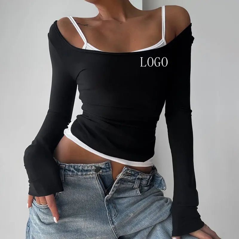 Hot Selling Women's Autumn Casual Knitted 2 - Piece Running Yoga Set - Long Sleeve Breathable Quick Dry Slim Fit Athletic Top - Zeprah