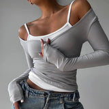Hot Selling Women's Autumn Casual Knitted 2 - Piece Running Yoga Set - Long Sleeve Breathable Quick Dry Slim Fit Athletic Top - Zeprah
