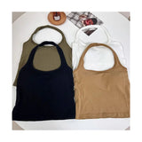 Hot Spice Girl Summer Camisole Beauty Back Neck Shoulder Crop tank Top Knitted Vest Femme Sexy Padded Halter - Zeprah