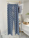 Ice - silk Jeans Wide - legged Printed Slacks Cool Long Pants - Zeprah