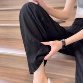 Ice - silk Wide - Leg Trousers Printed Cool Trousers Lightweight Slacks - Zeprah