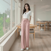 Ice - silk Wide - Leg Trousers Printed Cool Trousers Lightweight Slacks - Zeprah