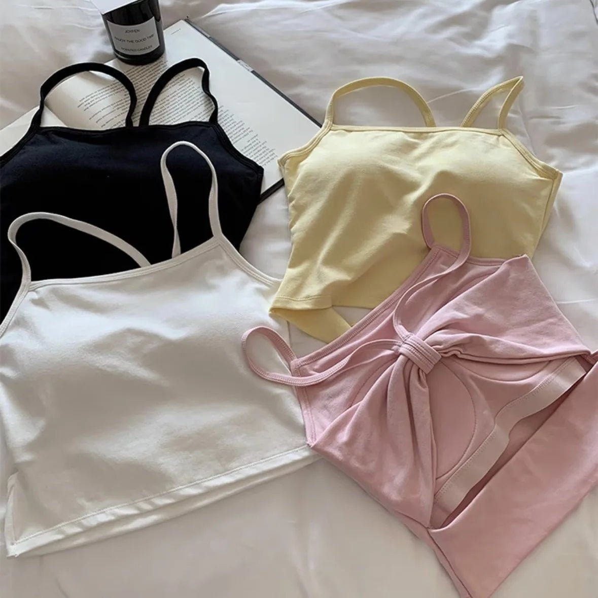 Innocent - Seductive Style Tank Top Padded Bowknot Women's Tanks Camis Hollow - out Design Best - selling Halter Top - Zeprah