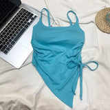 Irregular Split Pad Camisole Knitted Tank Top Female Outside Underwear Vest Camisole - Zeprah