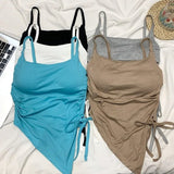 Irregular Split Pad Camisole Knitted Tank Top Female Outside Underwear Vest Camisole - Zeprah