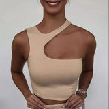 Irregularity Women Tank Top Sports Vest Sleeveless Tops Simple Going Out Tops - Zeprah