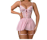 Japanese Free Sexy Embroidered Lace Lingeries Sexy Costumes Bodysuit - Zeprah