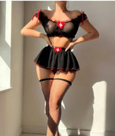 Japanese - free - sexy - xxx Sexy Nurse Uniform Lingerie Set with Stockings - Zeprah
