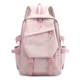 Japanese Retro Graffiti Color Block Backpack for Girls Korean Middle High School Students Fresh Literary Polyester Campus Bag - Zeprah