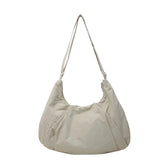 Japanese - Style Large Capacity Nylon Shoulder Bag for Women Pleated Crossbody Design Zipper Solid Color for Commuting Students - Zeprah