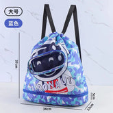 Kidsren's Wet Dry Separation Waterproof Storage Bag Boys Girls Sports Portable Cute Cartoon Beach Backpack Made Polyester - Zeprah