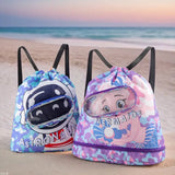 Kidsren's Wet Dry Separation Waterproof Storage Bag Boys Girls Sports Portable Cute Cartoon Beach Backpack Made Polyester - Zeprah