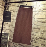 Knitted Package Hip Skirt High - Waisted Skirt Fashionable A - line Skirt - Zeprah