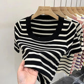 Knitted Women's Clothing Premium Quality T-shirt Fashionable Tops for Women - Zeprah