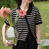 Knitted Women's Clothing Summer Going Out Tops Ribbed Irregular Casual T-shirt for Women - Zeprah